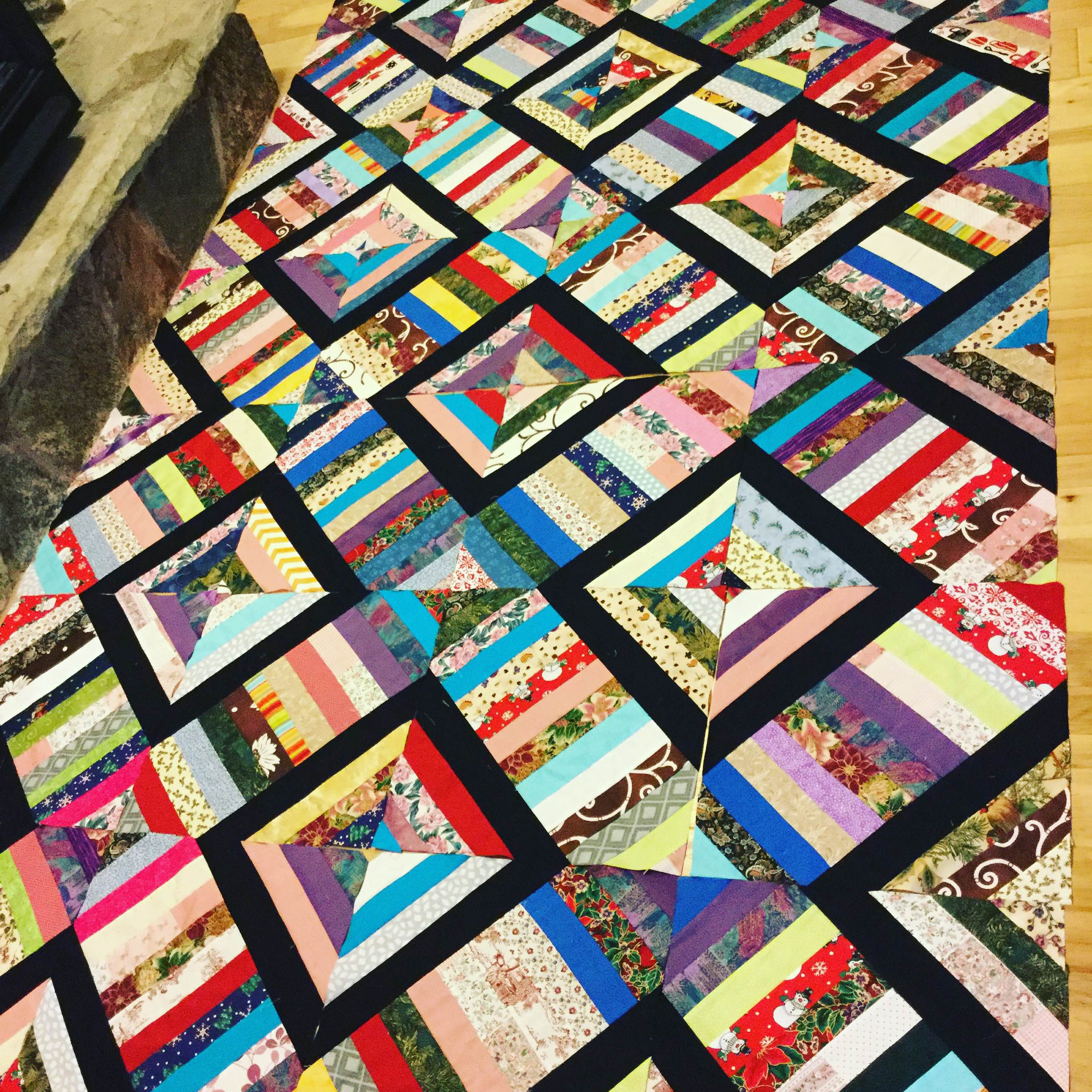 Laying out string quilt